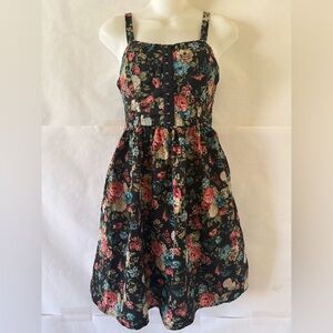 Xhilaration Dark Floral Mini Corset Dress Size S Fit & Flare Fairy Whismigoth